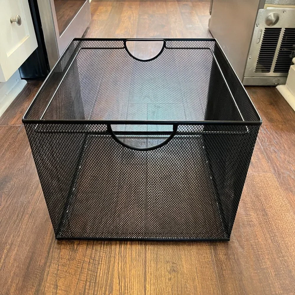 Black Mesh Crate File Organizer Box